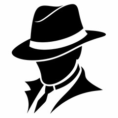 Sleuth Style: Detective Hat Silhouette Vector Illustration