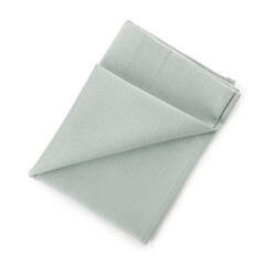 Grey fabric napkin on white background