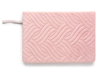 Obraz premium Pink notebook on white background