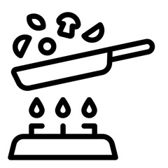 Icon of a frying pan for cooking on a gas stove