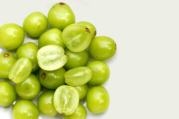 Shine muscat grape on white background.