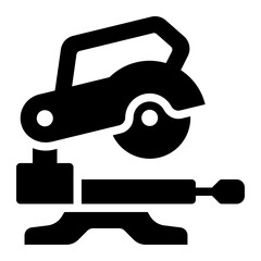 Miter saw icon suitable for precision cutting and woodworking.