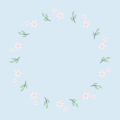 A cute floral and leaf round frame with a place for your text. Suitable for greeting cards, wedding invitations, promotional leaflets