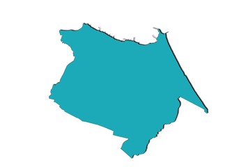 Mapa do municipio de Fortaleza, estado de Ceará, Brasil