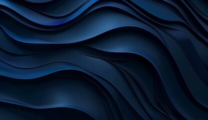 Obraz premium 3D Abstract Blue Waves Wavy Background with Lines and Depth