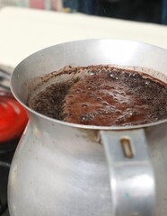 boiling water in the kitchen