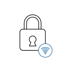 secured concept line icon. Simple element illustration.secured concept outline symbol design.