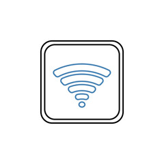 
wifi button concept line icon. Simple element illustration.wifi button concept outline symbol design.