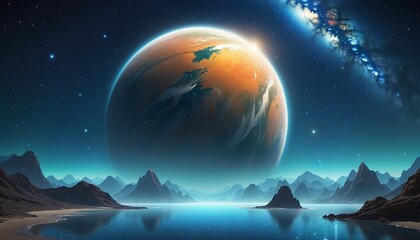Obraz premium Galactic Dreams: A Celestial Journey through the Universe