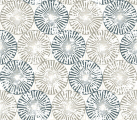 seamless winter pattern with circular flowers texture background