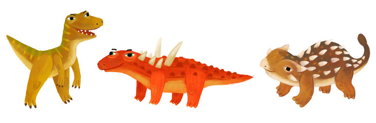 cartoon happy and funny colorful prehistoric dinosaur dino ankylosaurus isolated illustration for children © honeyflavour