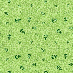 Summer print seamless anchors and bubble pattern for wrapping paper and fabrics