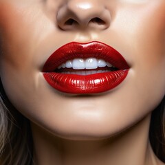 Obraz premium Radiant Glamour: A Close-Up Look at Sensual Beauty