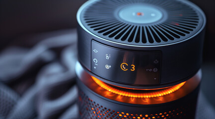 Modern Air Purifier in a Cozy Living Room
