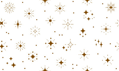 Seamless pattern with golden stars. Christmas, birthday design in golden color on a light background. Trendy modern vector illustration. Cute hand drawn flat design