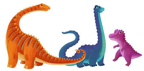 cartoon happy and funny colorful prehistoric dinosaur dino tyrannosaurus isolated illustration for children