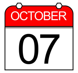 October 7th. A simple calendar with a classic design. Deadline.