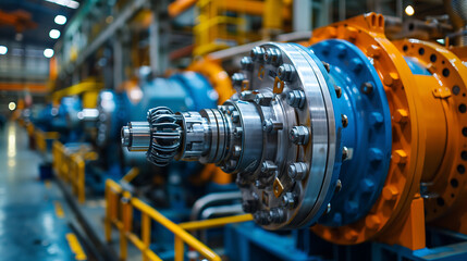 Fototapeta premium mechanical structure and engine part in an industrial factory