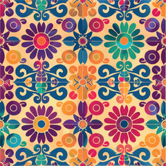 Seamless pattern of tiles in Greek style. Vector