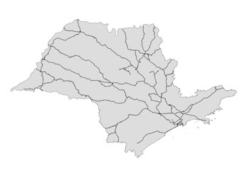 Railway line of Sao Paulo State, Brazil 