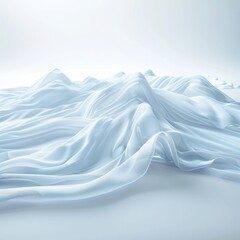Obraz premium Abstract Landscape, Soft Blue Fabric Forming Mountains, Minimalistic Monochromatic Blue Background