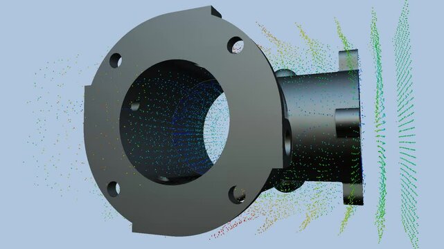 CFD simulation Computational fluid dynamics - Mechanical pipe fitting airflow simulation