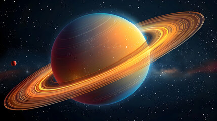 Naklejka premium A solar planet shown in a detailed vector graphic for scientific education