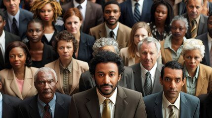 Obraz premium Confident multicultural business professionals standing together in formal attire