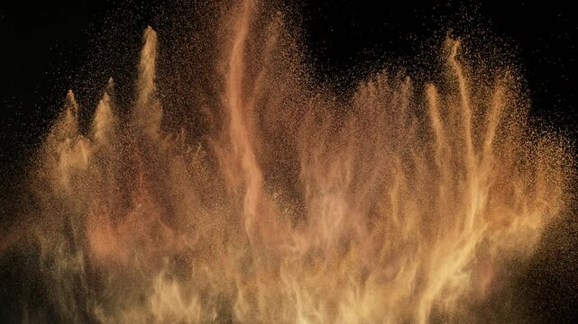 Super Slow Motion Shot of Makeup Powder Explosion Isolated on Black Background at 1000fps.