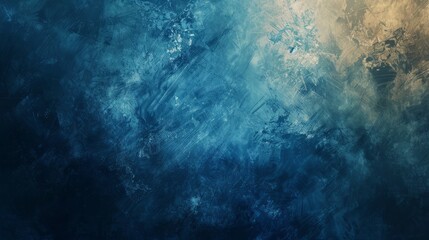 Dark blue beige grain gradient background luminous light dark background, noise texture effect banner title poster design