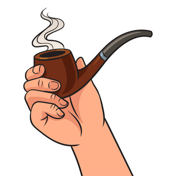 recommend clip art: hand with smoking pipe pinup pop art retro PNG illustration. Comic book style imitation.