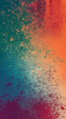 Granular gradient background Teal Orange Red Blue Retro Noise texture Summer banner poster background design
