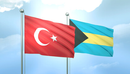 Turkey and Bahamas Flag Together A Concept of Relations