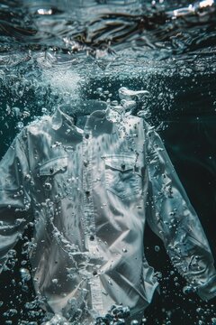Commercial-style advertisement featuring clothes washing machine detergen