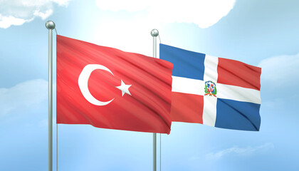Turkey and Dominic Flag Together A Concept of Relations