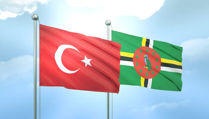 Turkey and Dominica Flag Together A Concept of Relations
