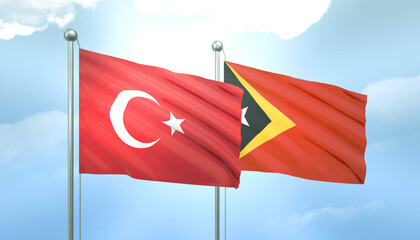 Turkey and East Timor Leste Flag Together A Concept of Relations