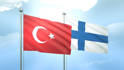 Turkey and Finland Flag Together A Concept of Relations