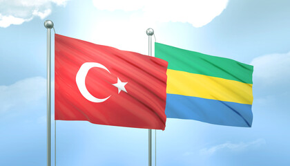Turkey and Gabon Flag Together A Concept of Relations