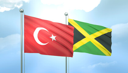 Turkey and Jamaica Flag Together A Concept of Relations