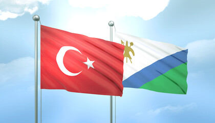 Turkey and Lesotho Flag Together A Concept of Relations