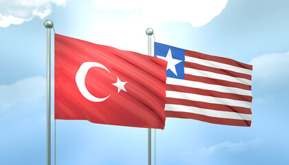 Turkey and Liberia Flag Together A Concept of Relations
