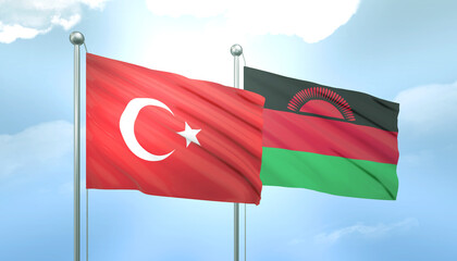 Turkey and Malawi Flag Together A Concept of Relations