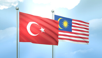 Turkey and Malaysia Flag Together A Concept of Relations