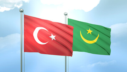 Turkey and Mauritania Flag Together A Concept of Relations