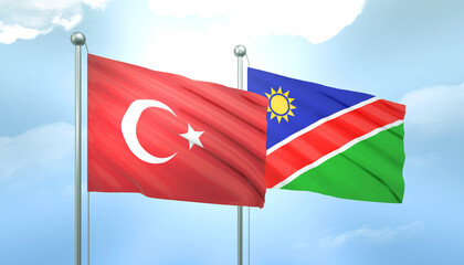Turkey and Namibia Flag Together A Concept of Relations