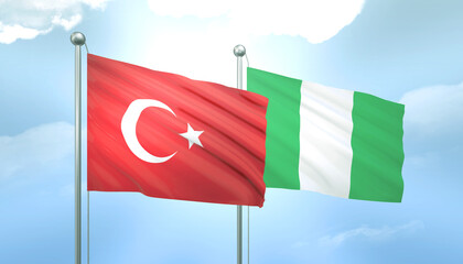 Turkey and Nigeria Flag Together A Concept of Relations