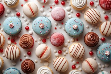 Fototapeta premium Cakes, fudge, and spiced cookies. Generative AI
