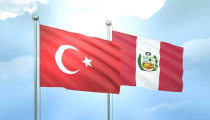 Turkey and Peru Flag Together A Concept of Relations