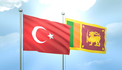Turkey and Sri Lanka Flag Together A Concept of Relations